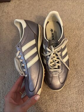 Adidas Metallic Gray Samba-Inspired Sneakers